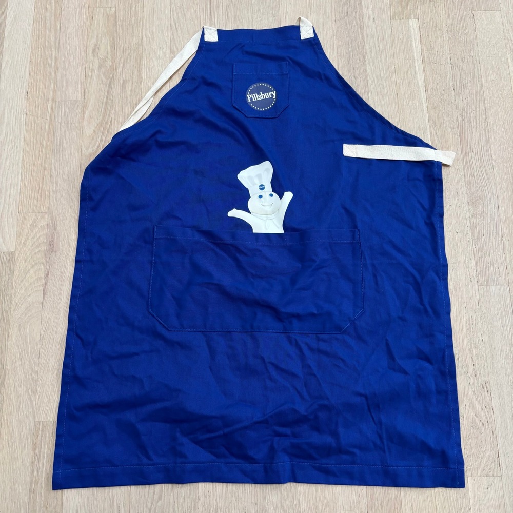 Pillsbury Apron Unisex OS Blue Excellent Doughboy Graphic Pocket
